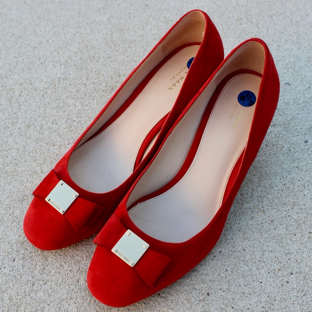 Cole Haan Women’s Red Tali Bow Pump Sz 9.5